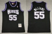 Wholesale Cheap Men's Sacramento Kings #55 Jason Williams 1998-99 Black Hardwood Classics Soul Swingman Stitched NBA Throwback Jersey
