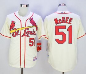 Wholesale Cheap Cardinals #51 Willie McGee Cream Cool Base Stitched MLB Jersey
