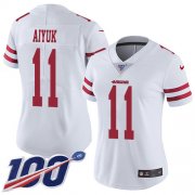 Wholesale Cheap Nike 49ers #11 Brandon Aiyuk White Women's Stitched NFL 100th Season Vapor Untouchable Limited Jersey