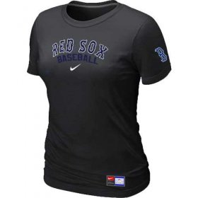 Wholesale Cheap Women\'s Boston Red Sox Nike Short Sleeve Practice MLB T-Shirt Black