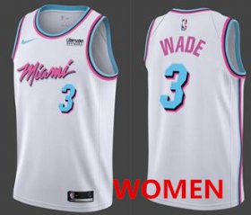 Wholesale Cheap Women\'s Nike Heat #3 Dwyane Wade White NBA Swingman City Edition Jersey