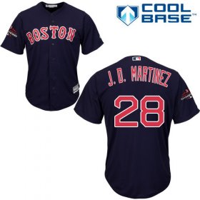 Wholesale Cheap Red Sox #28 J. D. Martinez Navy Blue Cool Base 2018 World Series Champions Stitched Youth MLB Jersey
