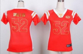 Wholesale Cheap Nike 49ers #52 Patrick Willis Red Women\'s Stitched NFL Elite Draft Him Shimmer Jersey