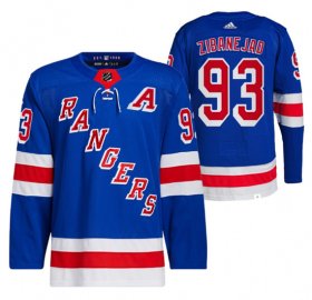 Wholesale Cheap Men\'s New York Rangers #93 Mika Zibanejad Blue Stitched Jersey
