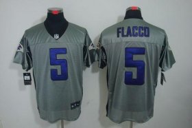Wholesale Cheap Nike Ravens #5 Joe Flacco Grey Shadow Men\'s Stitched NFL Elite Jersey