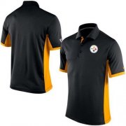 Wholesale Cheap Men's Nike NFL Pittsburgh Steelers Black Team Issue Performance Polo