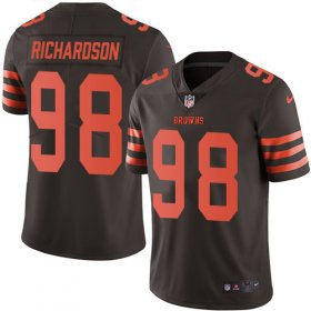 Wholesale Cheap Nike Browns #98 Sheldon Richardson Brown Men\'s Stitched NFL Limited Rush Jersey