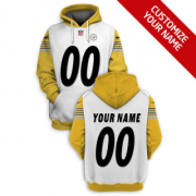 Wholesale Cheap Men's Pittsburgh Steelers Active Player White Custom 2021 Pullover Hoodie