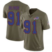 Wholesale Cheap Nike Bills #91 Ed Oliver Olive Men's Stitched NFL Limited 2017 Salute To Service Jersey