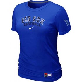 Wholesale Cheap Women\'s Boston Red Sox Nike Short Sleeve Practice MLB T-Shirt Blue