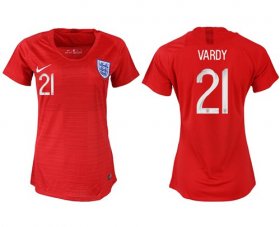Wholesale Cheap Women\'s England #21 Vardy Away Soccer Country Jersey