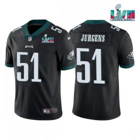 Wholesale Cheap Men\'s Philadelphia Eagles #51 Cam Jurgens Black Super Bowl LVII Vapor Untouchable Limited Stitched Jersey