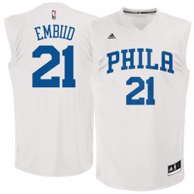 Wholesale Cheap Philadelphia 76ers #21 Joel Embiid White Chase Fashion Replica Jersey