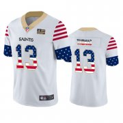 Wholesale Cheap New Orleans Saints #13 Michael Thomas White Men's Nike Team Logo USA Flag Vapor Untouchable Limited NFL Jersey