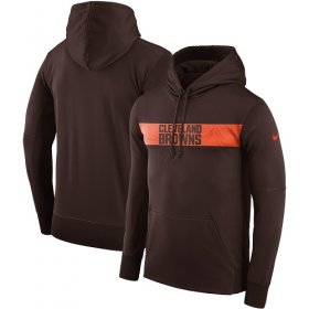 Wholesale Cheap Men\'s Cleveland Browns Nike Brown Sideline Team Performance Pullover Hoodie