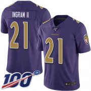 Wholesale Cheap Nike Ravens #21 Mark Ingram II Purple Men's Stitched NFL Limited Rush 100th Season Jersey