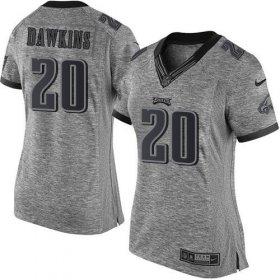 Wholesale Cheap Nike Eagles #20 Brian Dawkins Gray Women\'s Stitched NFL Limited Gridiron Gray Jersey