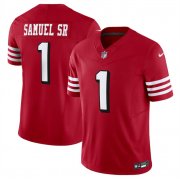 Cheap Men's San Francisco 49ers #1 Deebo Samuel New Red F.U.S.E. Vapor Untouchable Limited Football Stitched Jersey