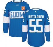 Wholesale Cheap Team Finland #55 Rasmus Ristolainen Blue 2016 World Cup Stitched NHL Jersey