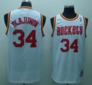 Wholesale Cheap Houston Rockets #34 Hakeem Olajuwon White Swingman Throwback Jersey
