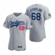 Wholesale Cheap Los Angeles Dodgers #68 Ross Stripling Gray 2020 World Series Champions Jersey