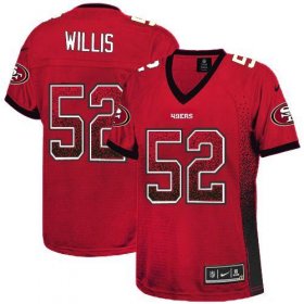 Wholesale Cheap Nike 49ers #52 Patrick Willis Red Team Color Women\'s Stitched NFL Elite Drift Fashion Jersey