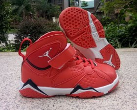 Wholesale Cheap Kid\'s Air Jordan 7 Shoes Red/Black-White