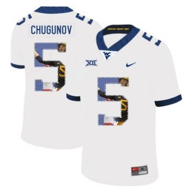 Wholesale Cheap West Virginia Mountaineers 5 Chris Chugunov White Fashion College Football Jersey
