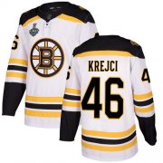 Wholesale Cheap Adidas Bruins #46 David Krejci White Road Authentic Stanley Cup Final Bound Stitched NHL Jersey