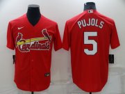 Wholesale Cheap Men's St Louis Cardinals #5 Albert Pujols Red Stitched MLB Cool Base Nike Jersey