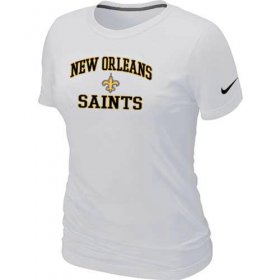 Wholesale Cheap Women\'s Nike New Orleans Saints Heart & Soul NFL T-Shirt White