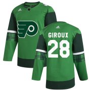 Wholesale Cheap Philadelphia Flyers #28 Claude Giroux Men's Adidas 2020 St. Patrick's Day Stitched NHL Jersey Green