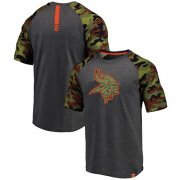 Wholesale Cheap Minnesota Vikings Pro Line by Fanatics Branded College Heathered Gray/Camo T-Shirt
