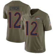 Wholesale Cheap Nike Broncos #12 Paxton Lynch Olive Men's Stitched NFL Limited 2017 Salute to Service Jersey