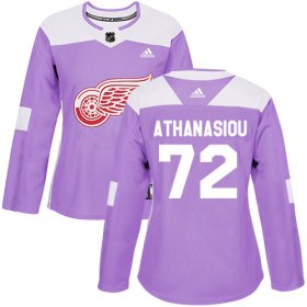 Wholesale Cheap Adidas Red Wings #72 Andreas Athanasiou Purple Authentic Fights Cancer Women\'s Stitched NHL Jersey