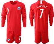 Wholesale Cheap Chile #7 A.Sanchez Home Long Sleeves Soccer Country Jersey
