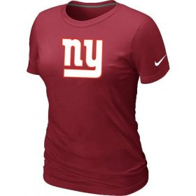 Wholesale Cheap Women\'s Nike New York Giants Logo NFL T-Shirt Red