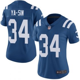 Wholesale Cheap Nike Colts #34 Rock Ya-Sin Royal Blue Team Color Women\'s Stitched NFL Vapor Untouchable Limited Jersey