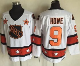 Wholesale Cheap Red Wings #9 Gordie Howe White/Orange All-Star CCM Throwback Stitched NHL Jersey