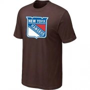 Wholesale Cheap New York Rangers Big & Tall Logo Brown NHL T-Shirt