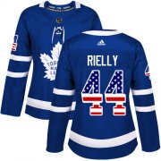 Wholesale Cheap Adidas Maple Leafs #44 Morgan Rielly Blue Home Authentic USA Flag Women's Stitched NHL Jersey