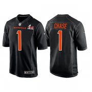 Wholesale Cheap Men's Cincinnati Bengals #1 Ja'Marr Chase 2022 Black Super Bowl LVI Game Stitched Jersey
