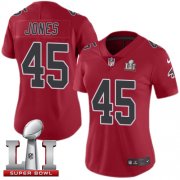 Wholesale Cheap Nike Falcons #45 Deion Jones Red Super Bowl LI 51 Women's Stitched NFL Limited Rush Jersey