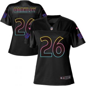 Wholesale Cheap Nike Giants #26 Saquon Barkley Black Women\'s NFL Fashion Game Jersey