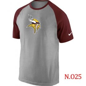 Wholesale Cheap Nike Minnesota Vikings Ash Tri Big Play Raglan NFL T-Shirt Grey/Red