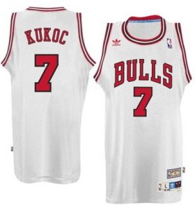 Wholesale Cheap Chicago Bulls #7 Toni Kukoc White Swingman Throwback Jersey