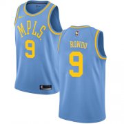Wholesale Cheap Women's Nike Los Angeles Lakers #9 Rajon Rondo Royal Blue NBA Swingman Hardwood Classics Jersey