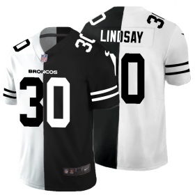 Cheap Denver Broncos #30 Phillip Lindsay Men\'s Black V White Peace Split Nike Vapor Untouchable Limited NFL Jersey
