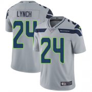 Wholesale Cheap Nike Seahawks #24 Marshawn Lynch Grey Alternate Men's Stitched NFL Vapor Untouchable Limited Jersey