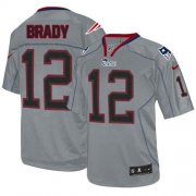 Wholesale Cheap Nike Patriots #12 Tom Brady Lights Out Grey Youth Stitched NFL Elite Jersey